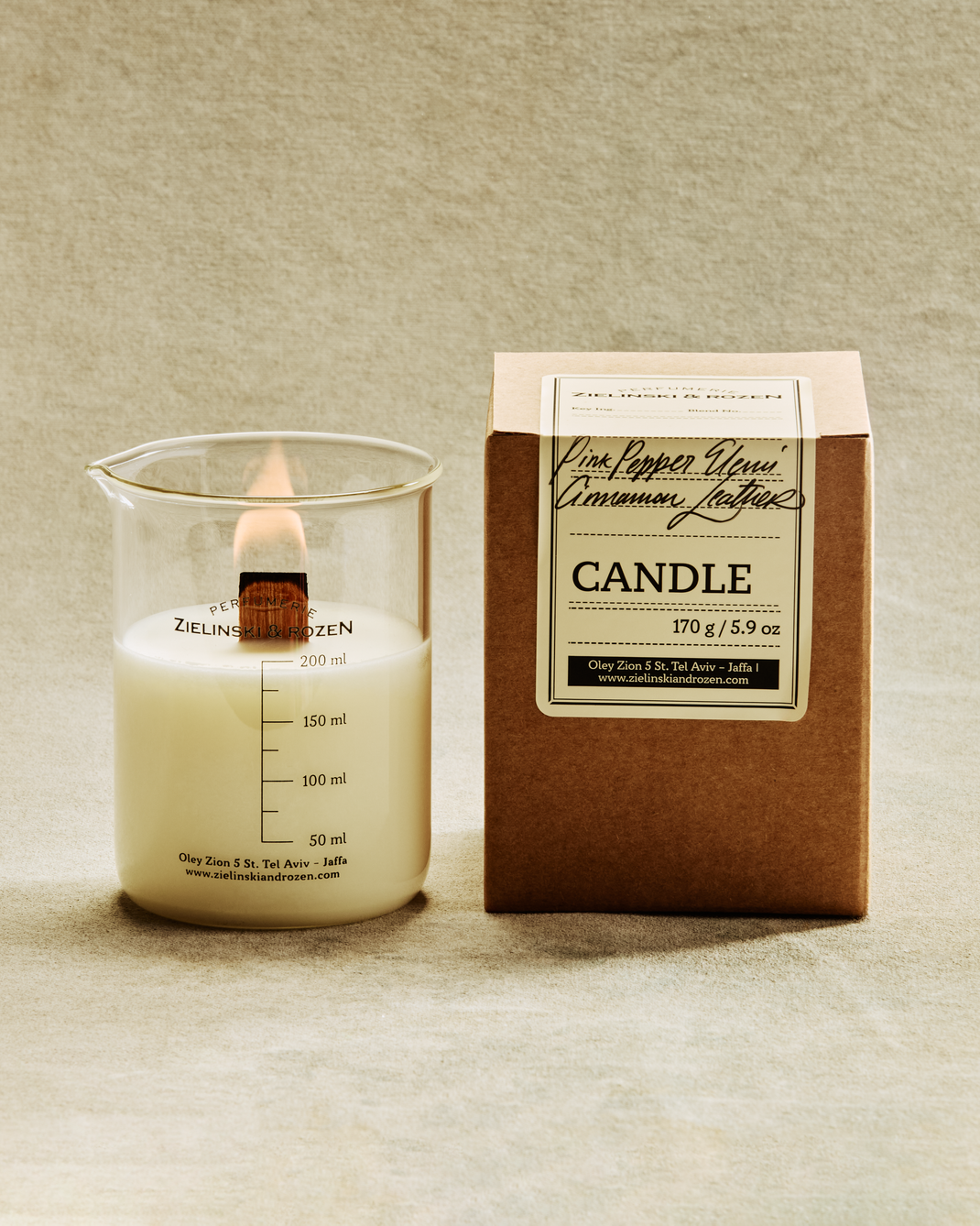 Candle Pink Pepper, Elemi, Cinnamon, Leather