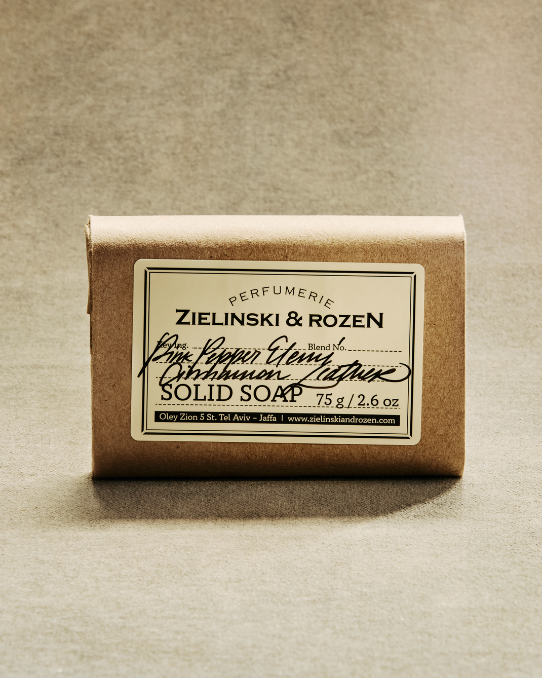 Solid soap Pink Pepper, Elemi, Cinnamon, Leather