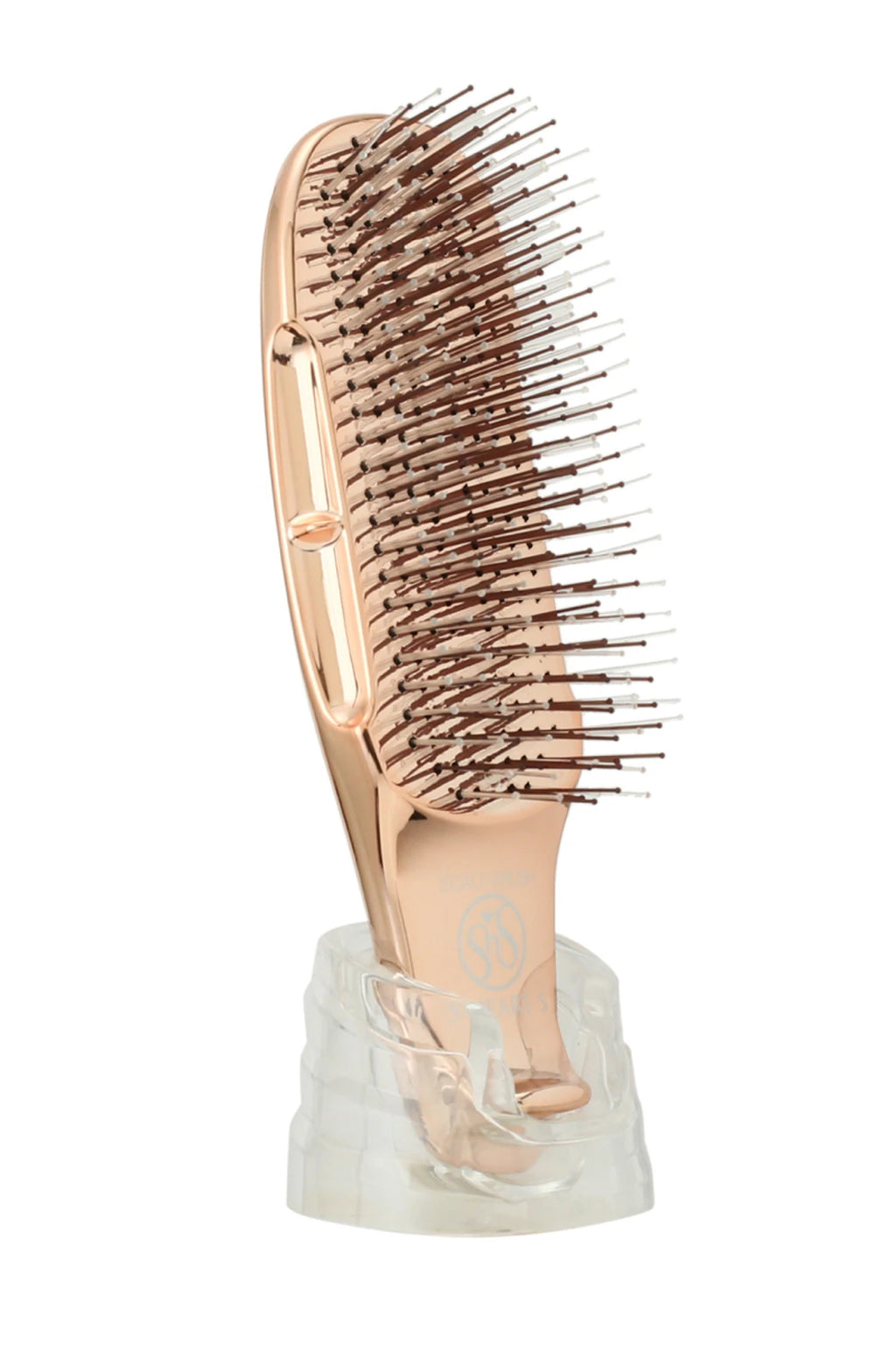 S-HEART-S SCALP BRUSH WORLD MODEL SHORT PINK GOLD + TUBE STAND