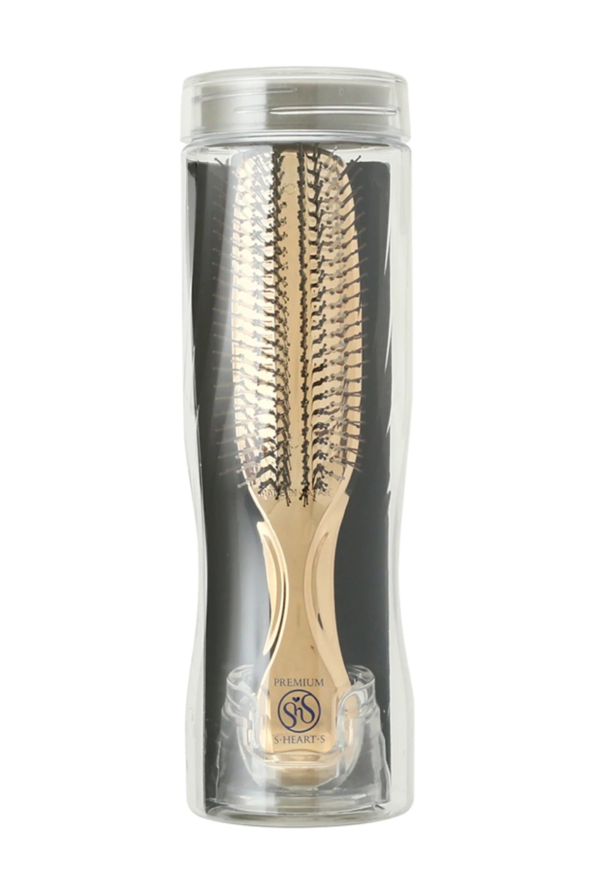 S-HEART-S SCALP BRUSH WORLD PREMIUM LONG GOLD + TUBE STAND